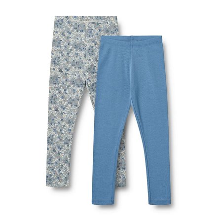 WHEAT Leggings Jules 2-pak Blue Summer Flowers Str 128/8 år, Tøj & Bolig, Børnetøj, Børnestrømpebukser
