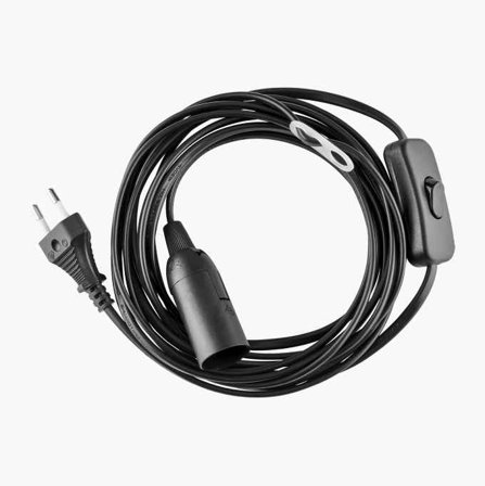 Lampsladd med strömbrytare E14 svart - Biltema