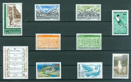 Fransk Andorra - Årgang 1986 - Postfrisk - YT 345-354