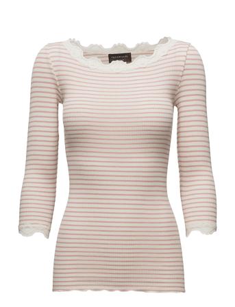 Silk T-Shirt Boat Neck Regular W/Vi T-shirts & Tops Long-sleeved Creme Rosemunde