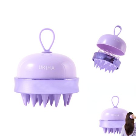 Hårbørste og hodebunnsbørste for dusj - 2-i-1 våt/tørr massasje fremmer vekst, reduserer flass, silikonbust