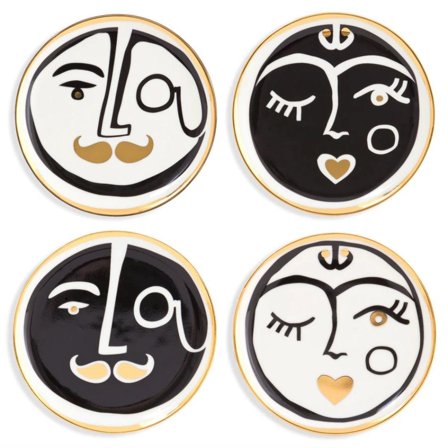 Jonathan Adler Marseilles Coasters porselen Ø10_4pk