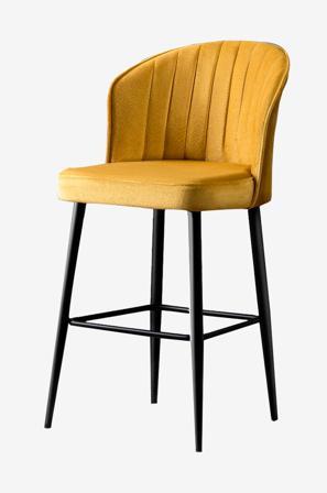 Hanah Home - Sæt med barstole (2 stk.) - Buri - Gul - Barstole & -taburetter - Fra Homeroom