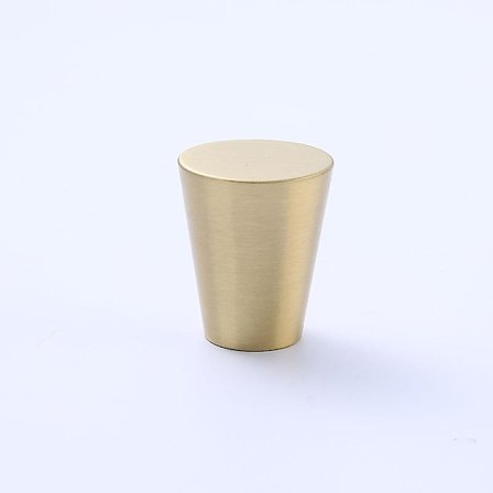 Borstade mässingsknoppar för skåp, guldhandtag för byrålådor för skåp, badrum och kök, set med 6 (koner)