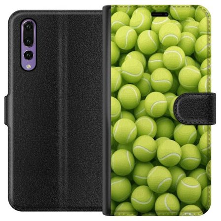 Kompatibelt Lommeboketui til Huawei Huawei P20 Pro Mønster av grønne tennisballer i høy detalj, sporty motiv med repetisjonstekstur og sterke farge