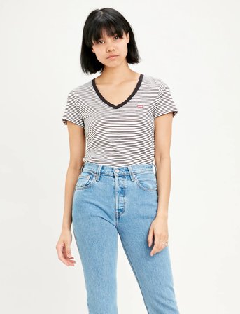 Levi's Perfect Vneck Annalise Stripe - Black - S