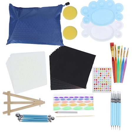 58-osainen mandala-pistetyökalusarja vetoketjulla ja vedenpitävällä säilytyspussilla