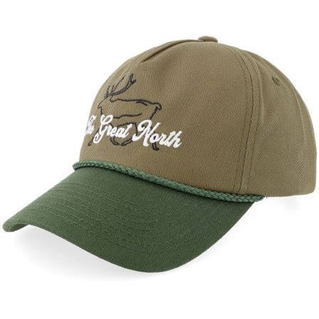 Wild Spirit - Grön unconstructed Keps - The Great North Rope Dark Olive/Dark Green Mid A-frame Golfer A-Frame Adjustable @ Hatstore