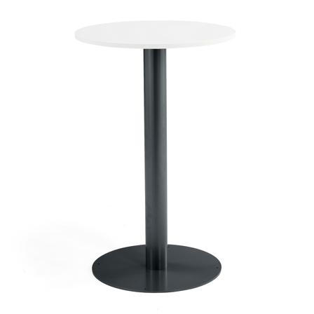 Säulentisch ALVA, Ø 700 x 1100 mm, weiß/anthrazit