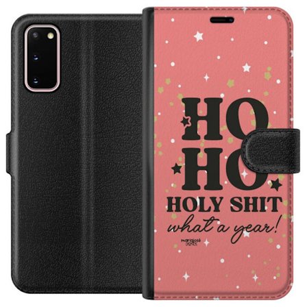 Yhteensopiva Lompakkokotelo Samsung Samsung Galaxy S20 HO HO Holy Shit What a Year humoristinen vaaleanpunainen joulukuva glittertähdillä täydellin