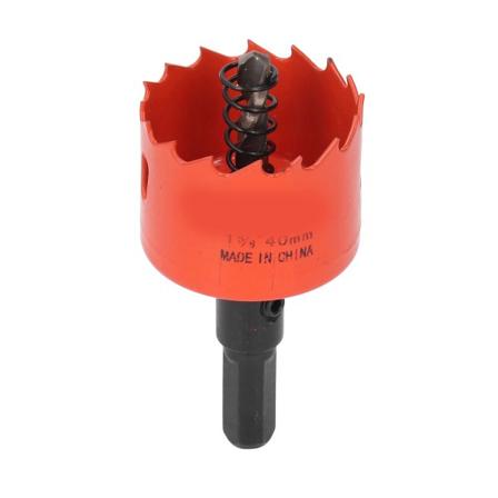 Reikäsahaporanterä, nopea teräs, bimetallinen reikäleikkuri, jossa dorn puulle ja metallille 1-5/8 tuumaa (40 mm)