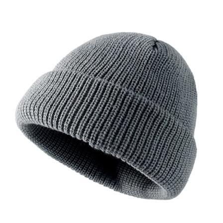 Lue for menn og kvinner, ribbestrikket lue i vanlig stil, unisex vinterlue i strikket materiale for menn og kvinner