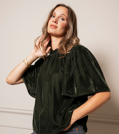 MISSMAYA - Lulu Top Velvet Forest - M