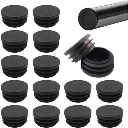 Stolsbensskydd, 20 mm, runda plastpluggar, ändstycken för stolsrör, för bord, stolar och möbler inomhus och utomhus (50-pack, svart)