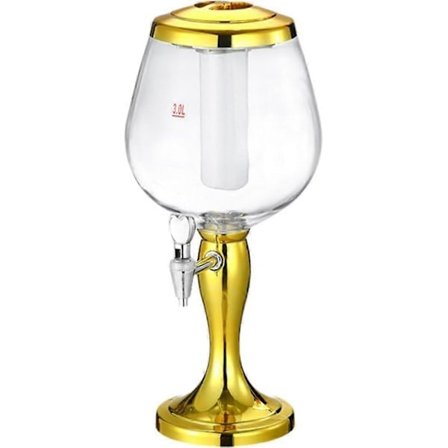 Olutjuoma-annostelija jääputkella, 3 litran vesi-annostelija hanalla, juoma-annostelija kotiin, baariin, hotelliin, juhliin, kulta