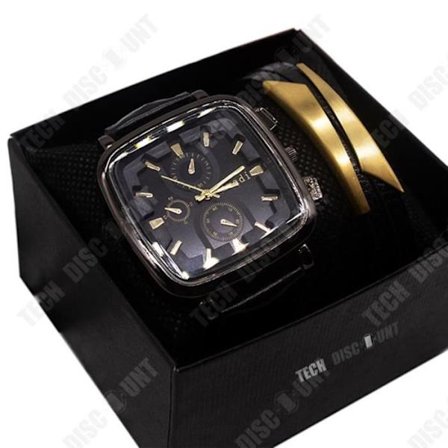 Klocka - TECH DISCOUNT - Presentförpackning Klocka Man - Kvarts - Svart - Chic Klassisk Trendig