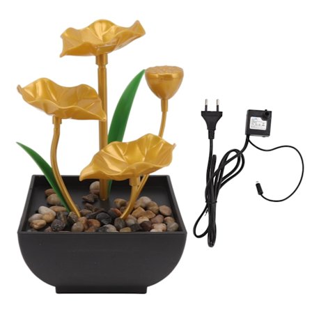 Bordfontene i plast med LED-lys Fontene rennende vann Ornamenter for kontor EU-plugg 220-240V