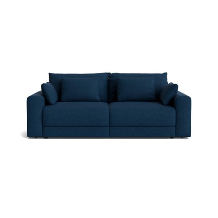Orlando XL 3-Sitzer-Schlafsofa mit Stauraum, Aragon Blau, modernes Design, Bettkasten, bequeme Gästebett-Funktion, Tiefe 94cm, Uni-Muster