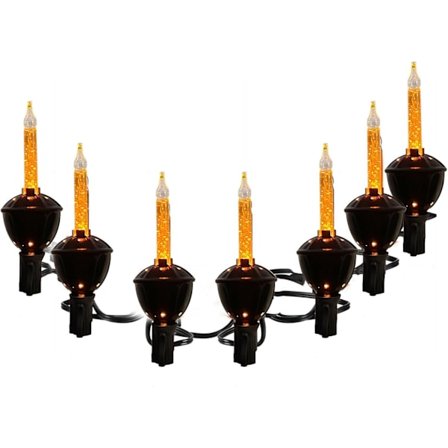 Halloween-bubblor utomhus 11 fot vintage-lampor med 8 svarta bubblor och orange glitter, plug in Blakc Halloween-bubblor för