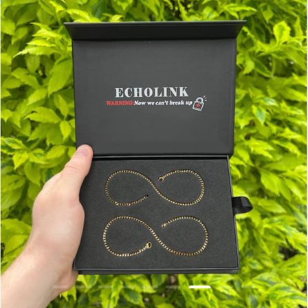 Echolink unisex-pararmband med specialdesignat spänne, en tidlös följeslagare. En perfekt present för en romantisk dejt, årsdag eller födelsedag.