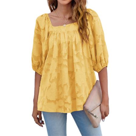Casual Damblus Volang Plisserad Hollow Loose-fit Shirt Dance