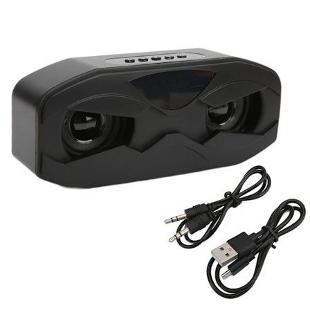 Robot Design Høytaler Liten Innebygd Mikrofon Klar Justerbar Holdbar LED Lys Trådløs Høytaler(Svart )