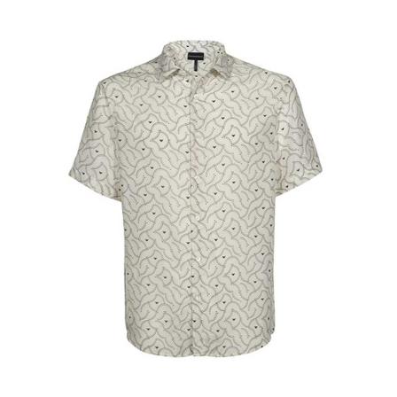 Emporio Armani Over-fit shirt with short sleeves Hvid, Herre Skjorter