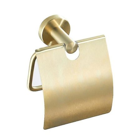 Harjattu kulta WC-paperiteline, pyöreä kansi, ruostumaton teräs