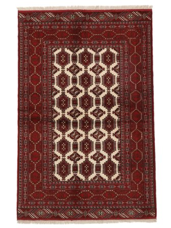 Turkaman Rug 138X206 Black/Dark Red Wool, Persia