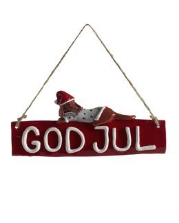 Dekoration dörrskylt God Jul Dusty Röd - Jul - Nääsgränsgården