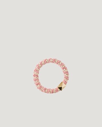 Dark Department Fluffy Fat Hair Tie W/Gold Vaaleanpunainen Asusteet Tytöt - Kids Brand Store