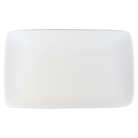 Rektangulær porcelænstallerken - afrundet kant - 6-pack