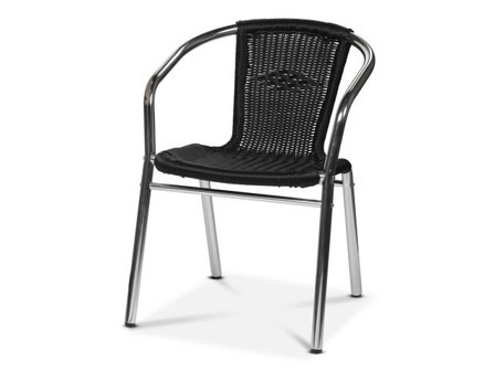 Stol Karm Alu-bistro svart - Lyreco - Kontorsmöbler och inredning - Utemöbler - Stolar och fåtöljer