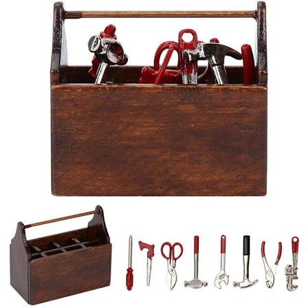 1:12 Miniature Børns Værktøjskasse Dukkehustolkasse DIY Uddannelse