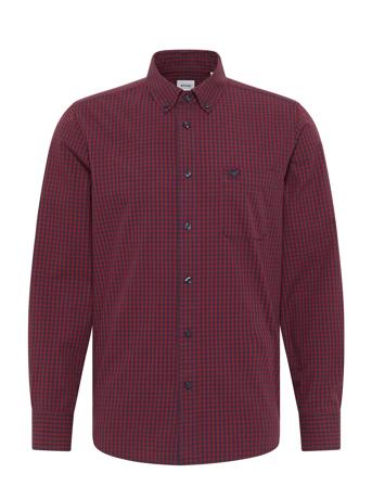 Style Clemens Gingham Sh Skjorte Uformell Rød MUSTANG*Betinget Tilbud