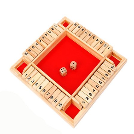 Deluxe 4-spiller Shut The Box Tre Spill Klassisk Terning Spill