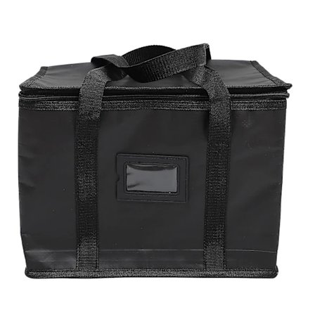 Madkasse til levering, sammenklappelig frokosttaske, isoleret madtransporttaske Sort 35X26CM