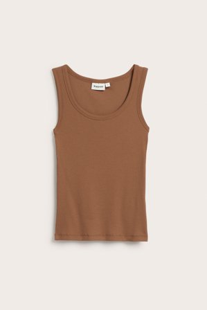 Kappahl | Ribbestrikket singlet Brun L | Brun