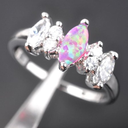 Hopea TÄYTETTY Sormus PINK Fire Opal