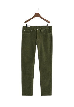 GANT Slim Cord Jeans Herr Grön 32