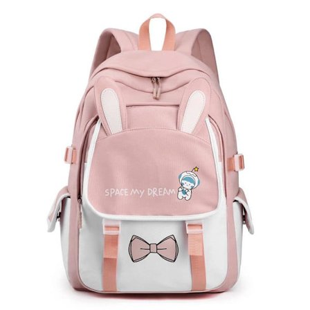 Student skolväska ny skolväska grundskola mellanstadiet gymnasium student fritid stor kapacitet ryggsäck damer utomhus resväska-rosa