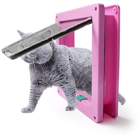 Husdjurstillbehör Kattlucka Katt Hål Hundlucka Hål Kan Styra In- och Utträdesriktning Husdjurslucka Katt Kennel, Rosa S