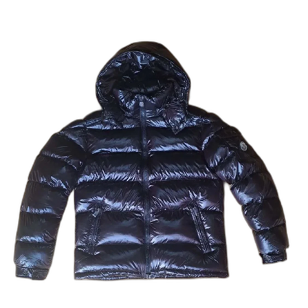 Svart Moncler pufferjacka med huva