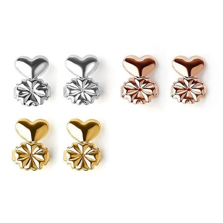 3 par ørestikker løft 3 farver justerbare allergivenlige øreringe stoppers til øreflip løfter