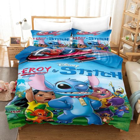 Tegneserieanimasjon Stitch-serie sengetøy dynetrekk tre deler