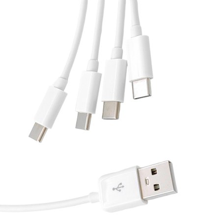USB til Type C ladekabel hann til 4 hann-kontakter for smarttelefoner, nettbrett og andre USB C-enheter