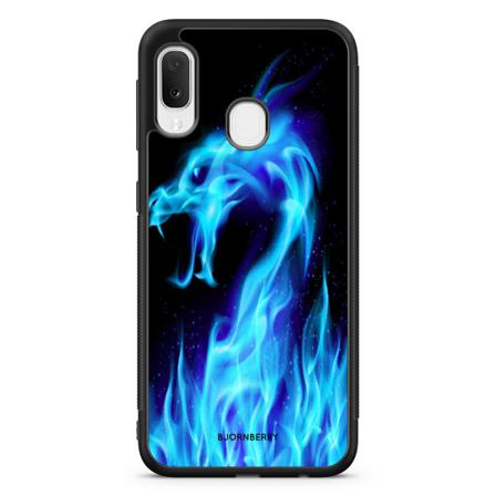 Bjornberry Skal Samsung Galaxy A20e - Blå Flames Dragon