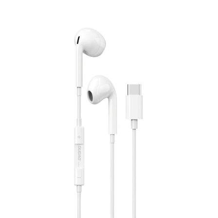 Dudao In-Ear Headset USB-C-liitännällä - valkoinen