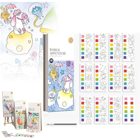 Pocket akvarell målarbok, pocket akvarell målarbok för barn, reseficka akvarell målarbok