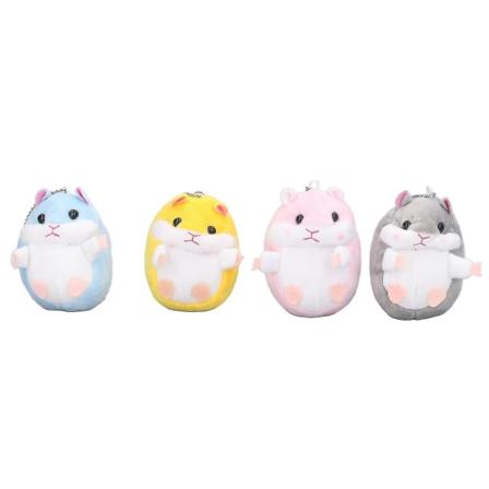 4-pack Plysch Nyckelring 4 Olika Färger Hamster PP Bomullsmaterial Mjuk Bekväm Hängsmycke För Present